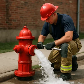 Испытание внешнего пожарного водопровода(гидрант)